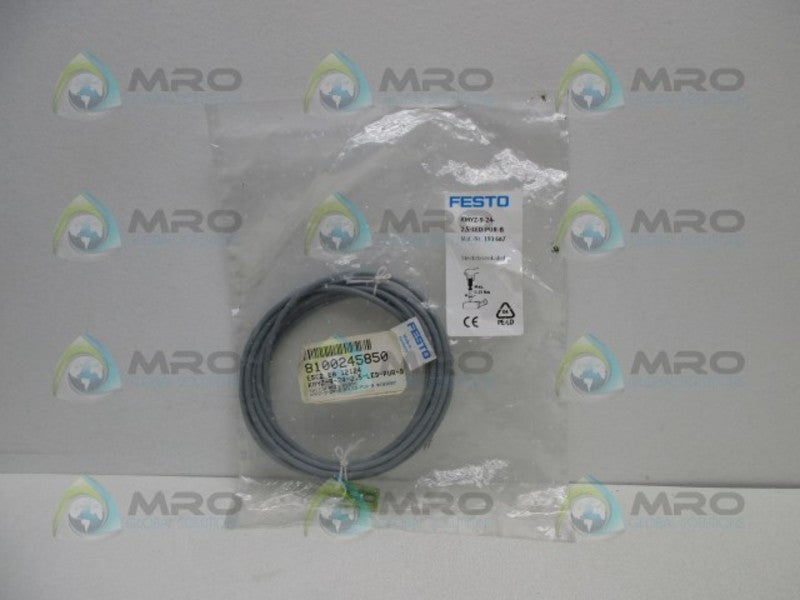 FESTO KMYZ-9-24-2,5-LED-PUR-B SOCKET CONNECTOR CABLE * NEW IN FACTORY BAG *