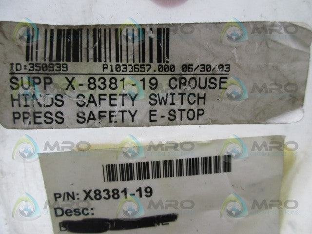 CROUSE HINDS X8381-19 RECEPTACLE * NEW IN FACTORY BAG *