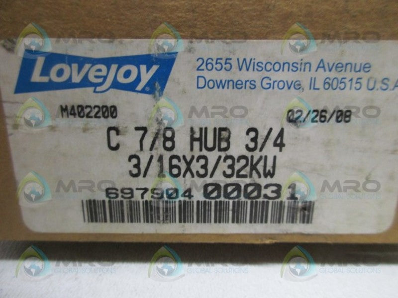 LOVEJOY 69790400031 C 7/8 HUB 3/4 SIER BATH COUPLING  NSMP