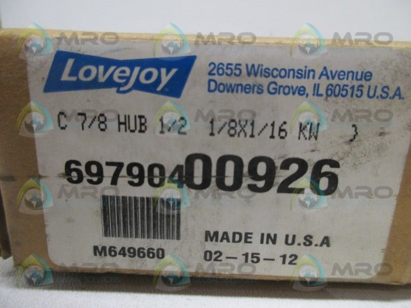 LOVEJOY 697904-00926 C 7/8 HUB 1/2  NSMP