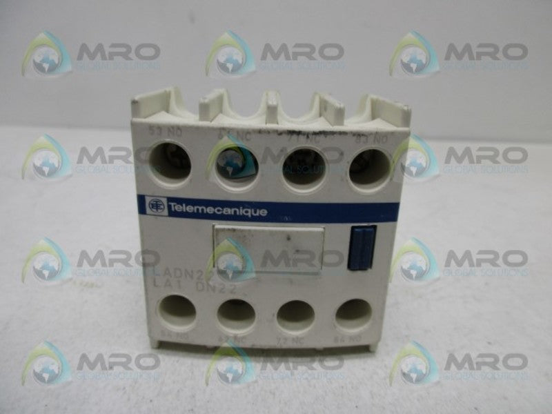 TELEMECANIQUE LADN22 CONTACTOR AUXILIARY CONTACT BLOCK  UNMP