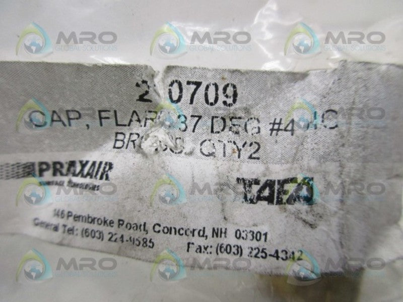 PRAXAIR 20709 FLARE CAP BRASS (PK OF 2)  NSNP IN BAG