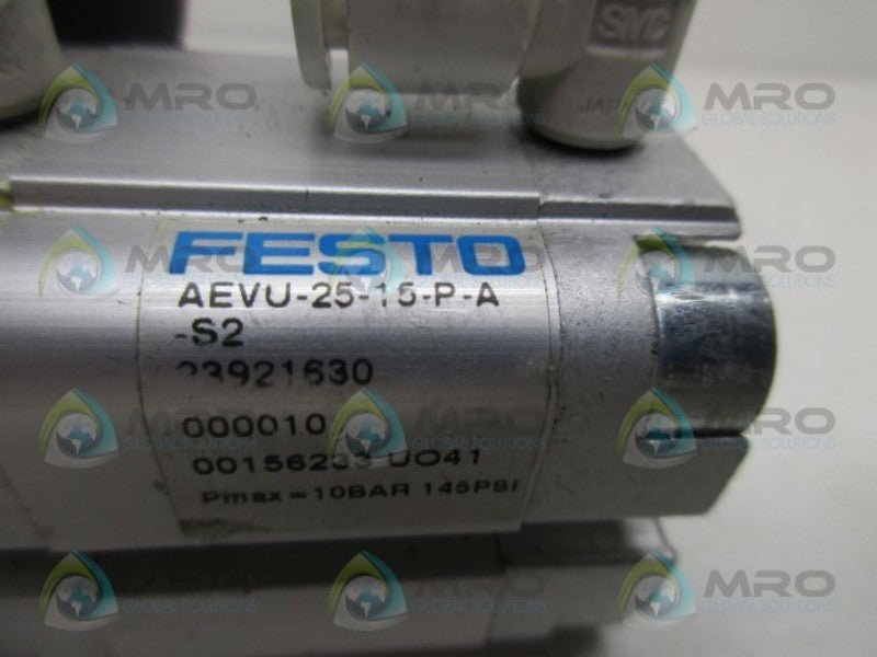 FESTO AEVU-25-15-P-A-S2 PNEUMATIC CYLINDER  UNMP