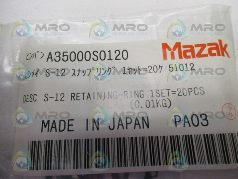 MAZAK A35000S0120 RETAINING RING (PK OF 20)  NSMP