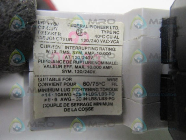 FEDERAL PIONEER NC230 CIRCUIT BREAKER  UNMP