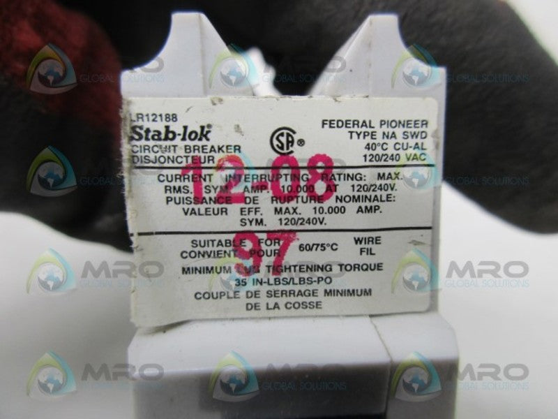 FEDERAL PACIFIC NB115 CIRCUIT BREAKER  UNMP