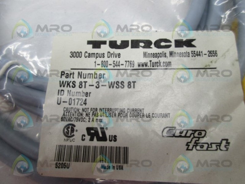 TURCK WKS8T-3-WSS8T CORDSET  NSMP