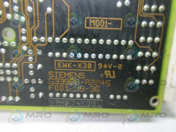SIEMENS G33928-R2245-F006-M9-36 PC BOARD  UNMP