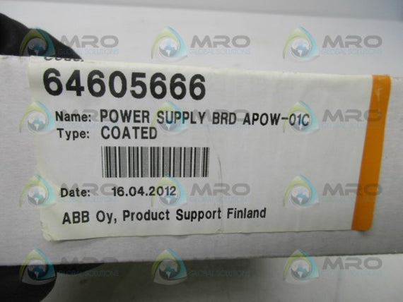 ABB  64605666 POWER SUPPLY BOARD DATE 2012 * FACTORY SEALED *