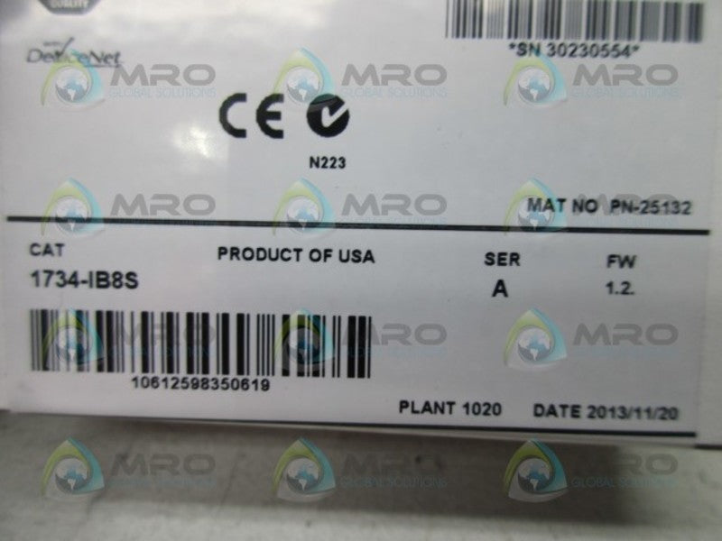 ALLEN BRADLEY 1734-IB8S SER. A INPUT MODULE F/W 1.2 DATE 2013 * FACTORY SEALED *