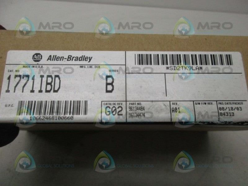 ALLEN BRADLEY 1771-IBD SER. B DATE: 2003  NSFS