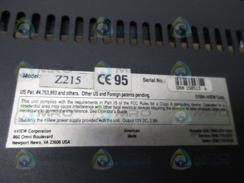 IVIEW Z MODEL Z215 PANEL PROJECTION  UNMP