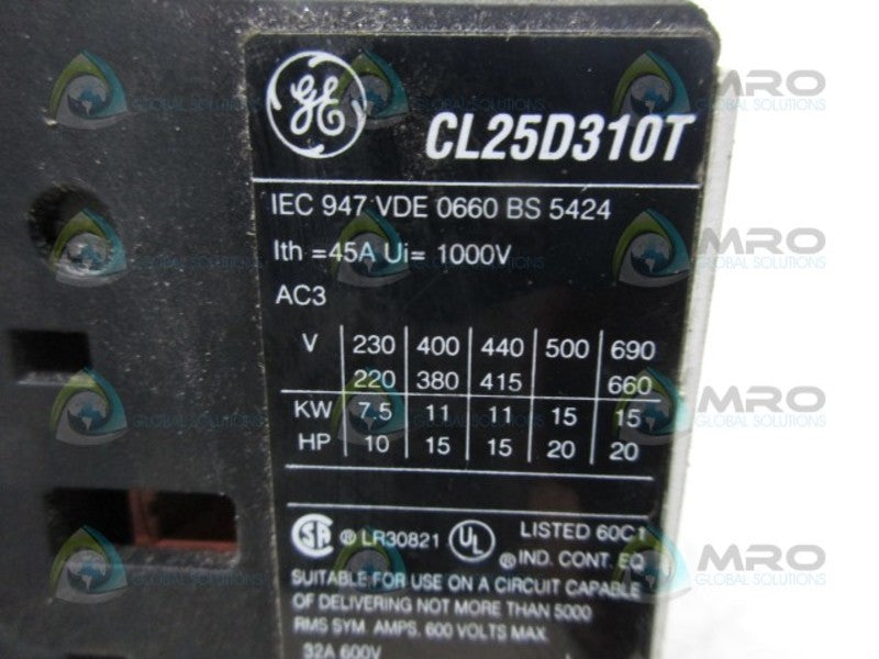 GENERAL ELECTRIC CL25D310T CONTACTOR  UNMP