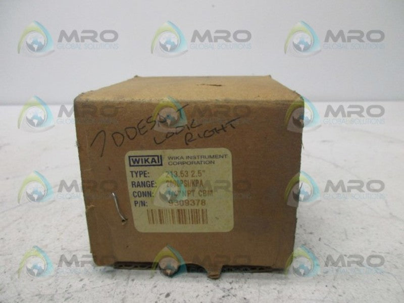 WIKA 9309378 PRESSURE GAUGE 0-2000 PSI 0-13000 KPA  NSMP