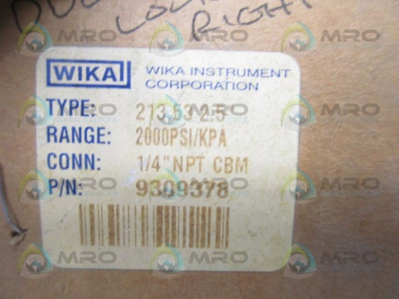 WIKA 9309378 PRESSURE GAUGE 0-2000 PSI 0-13000 KPA  NSMP