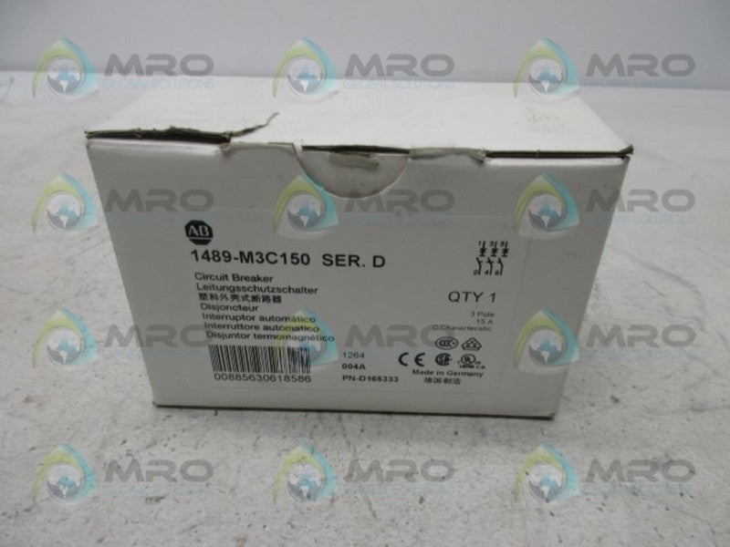 ALLEN BRADLEY 1489-M3C150 SER. D CIRCUIT BREAKER * NEW IN BOX *