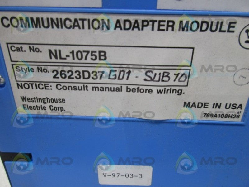 WESTINGHOUSE NL-1075B COMMUNICATION ADAPTER MODULE  NSNP