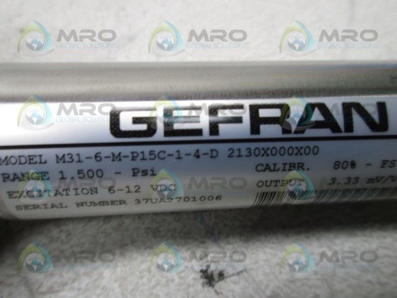 GEFRAN M31-6-M-P15C-1-4-D 2130X000X00 PERSSURE TRANSMITTER  NSNP