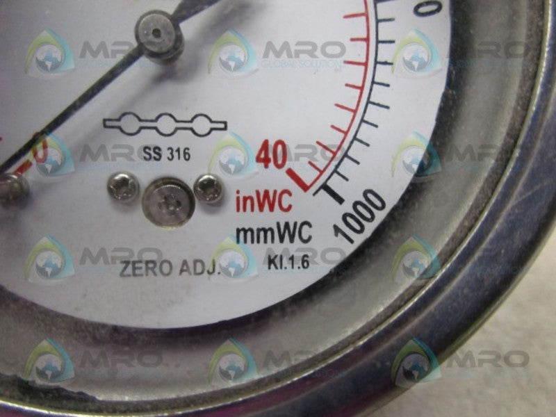 DWYER SGF-D8322N PRESSURE GAUGE 0-1000 mmWC'  UNMP