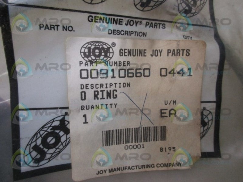 GENUINE JOY 00910660-0441 O RING * NEW IN FACTORY BAG *