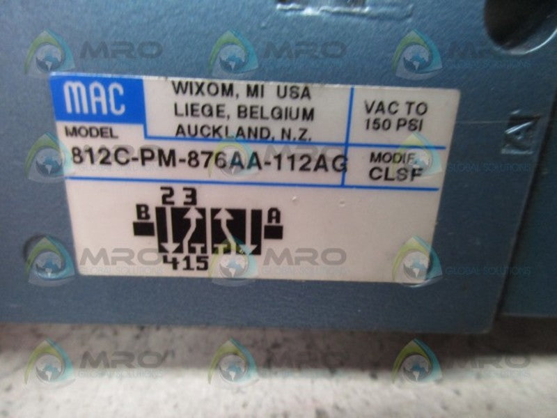 MAC 812C-PM-876AA-112AG SOLENOID VALVE (AS PICTURED)  UNMP
