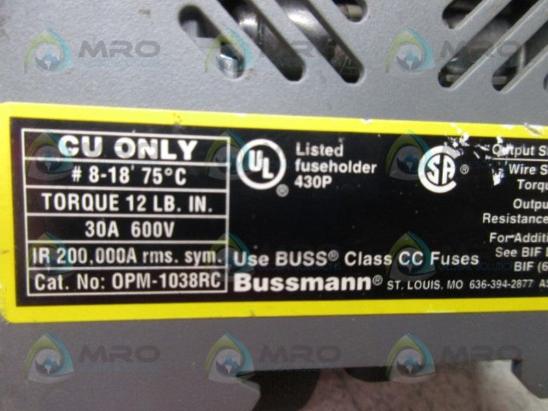 BUSSMANN OPM-1038RC OVERCURRENT PROTECTION MODULE  UNMP