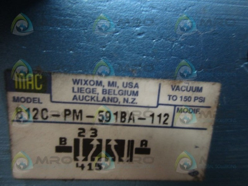 MAC 812C-PM-591BA-112 SOLENOID VALVE  UNMP