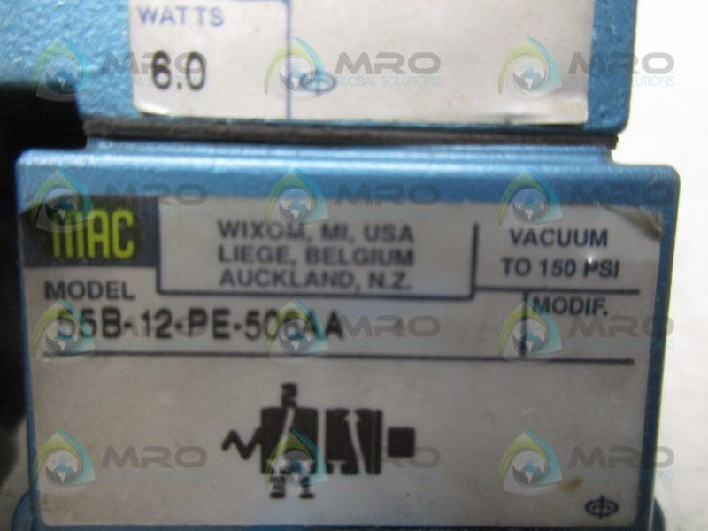 MAC 55B-12-PE-506AA SOLENOID VALVE  UNMP