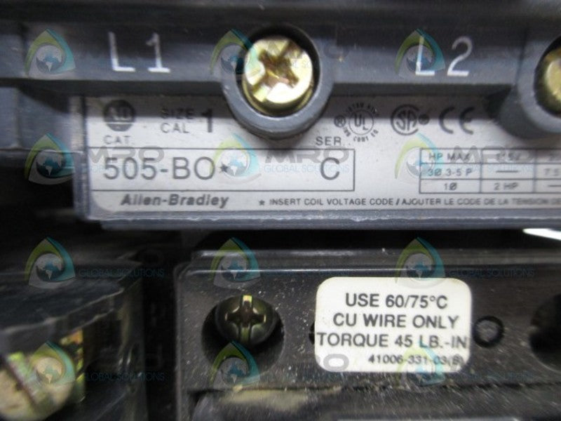 INDUSTRIAL SPARE PART 505-BO SER. C REVERSING STARTER (AS PICTURED)  UNMP