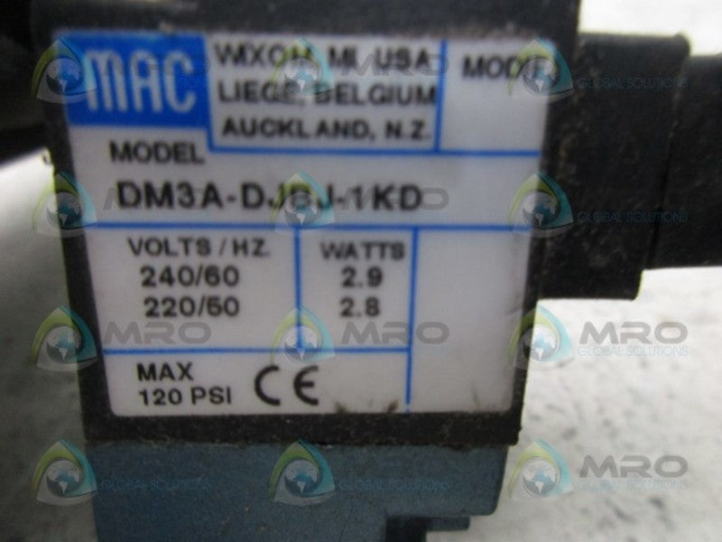 MAC DM3A-DJBJ-1KD PNEUMATIC SOLENOID VALVE  UNMP