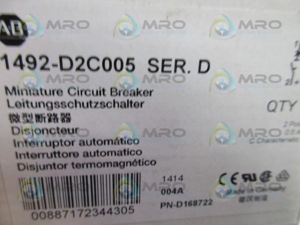 ALLEN BRADLEY 1492-D2C005 SER. D CIRCUIT BREAKER  NSMP