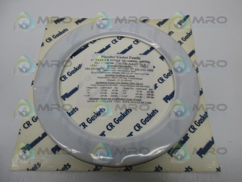 PFAUDLER 1440206 CR GASKET 6" * NEW IN ORIGINAL PACKAGE *