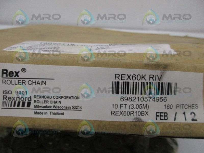 REXNORD REX60R10BX ROLLER CHAIN  NSMP