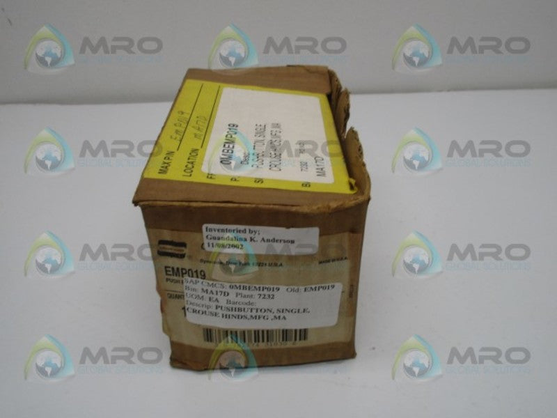 CROUSE HINDS EMP019 PUSHBUTTON  NSMP