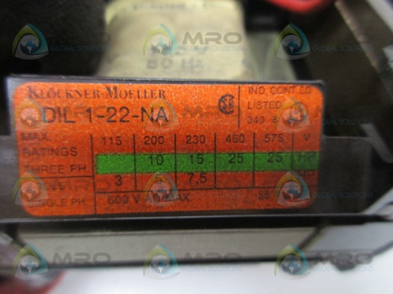 KLOCKNER MOELLER DIL1-22-NA CONTACTOR  NSMP