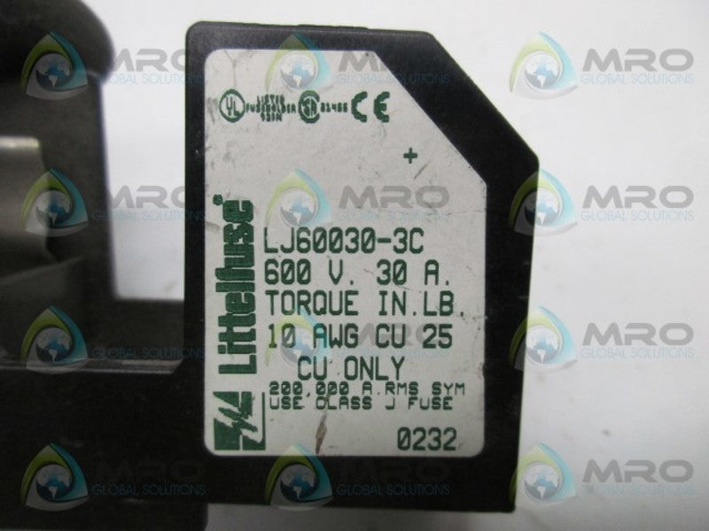 LITTLEFUSE LJ60030-3C FUSE HOLDER (AS PICTURED)  UNMP