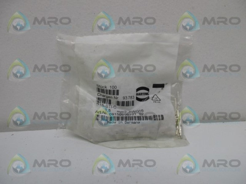 HARTING R15-STI-C PIN MM2 AWG16 CONNECTOR (PK OF 100)  NSMP