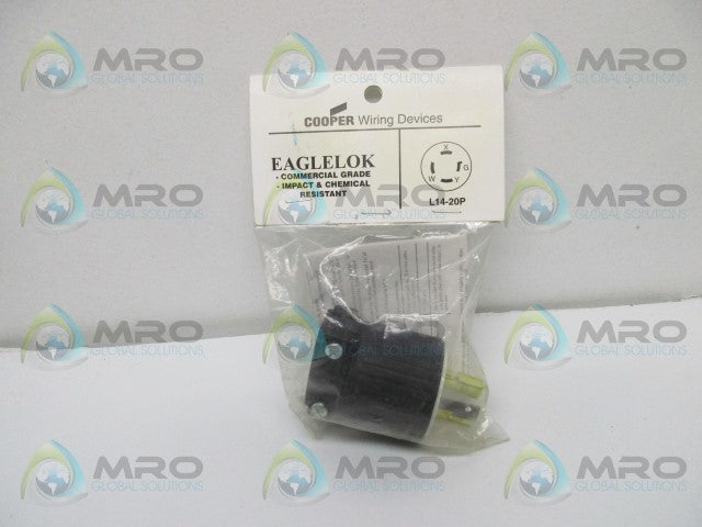 COOPER L14-20P LOCKING TWIST PLUG *NEW IN FACTORY BAG*