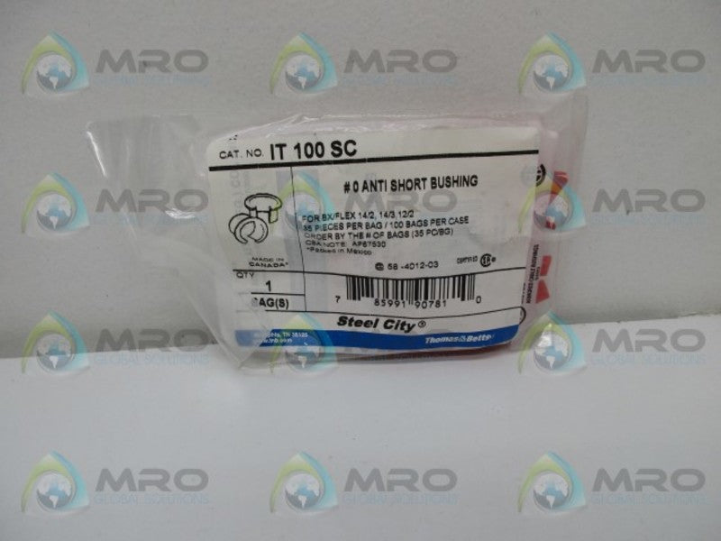 THOMAS & BETTS IT100SC ANTI SHORT BUSHING (PKG OF 35)  NSMP