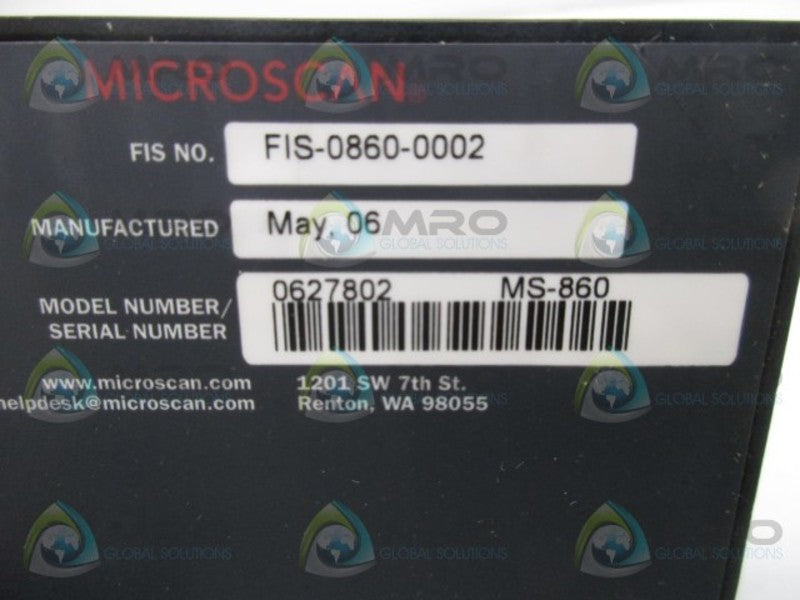 MICROSCAN FIS-0860-0002 BARCODE SCANNER  NSMP