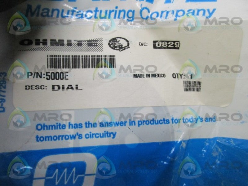 OHMITE 5000E LEGEND DIAL PLATE  NSMP