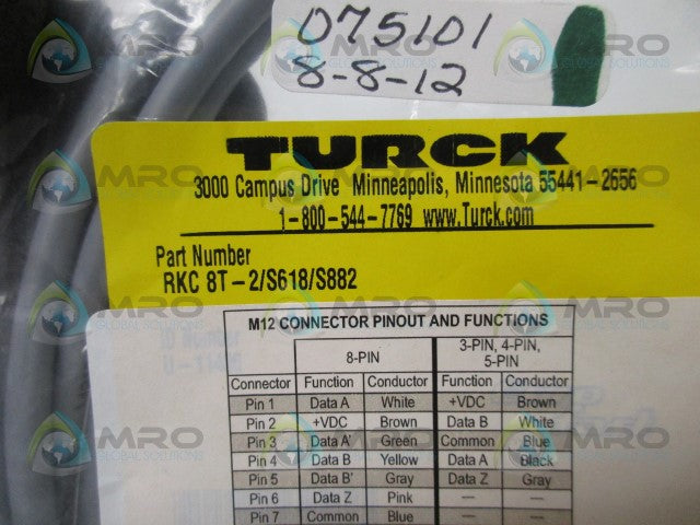 TURCK RKC8T-2/S618/S882 EUROFAST CABLE * NEW IN FACTORY BAG *