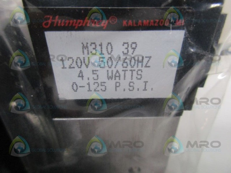 HUMPHREY M31039 SOLENOID VALVE 3WAY 120VAC  NSMP