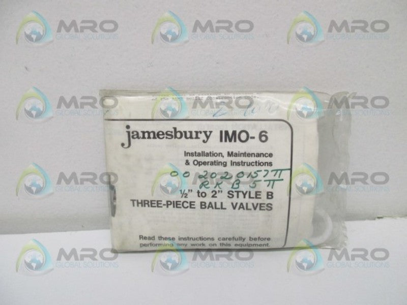 JAMESBURY IMO-6 3 PIECE BALL VALVE REPAIR KIT  NSMP