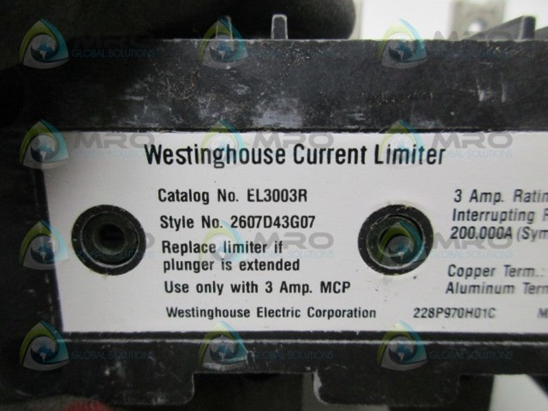 WESTINGHOUSE EL3003R CURRENT LIMITER   NSMP