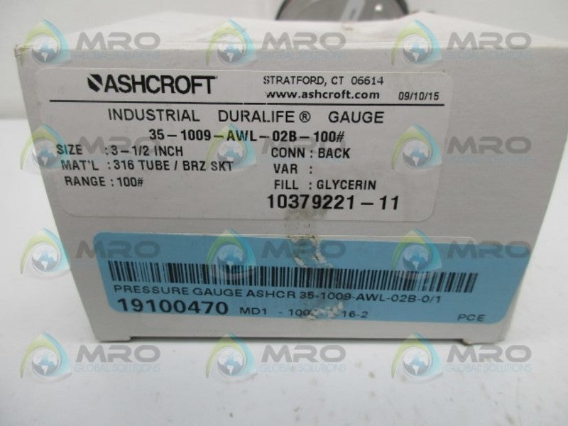 ASHCROFT 35-1009-AWL-02B-100#  NSMP