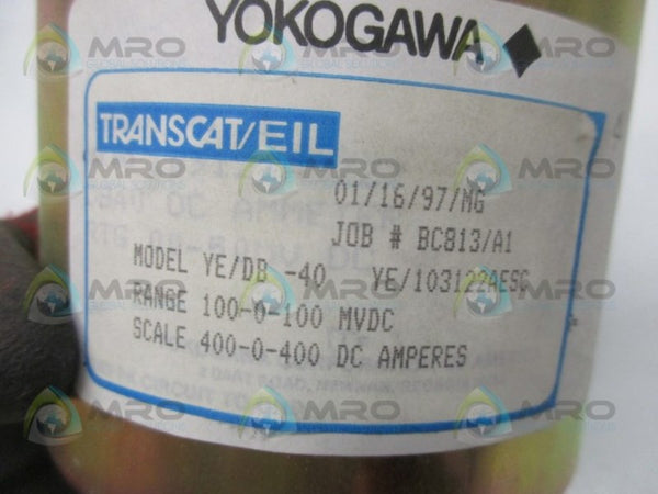 YOKOGAWA YE/DB-40 PANEL METER 400-0-400 DC AMPS  NSMP