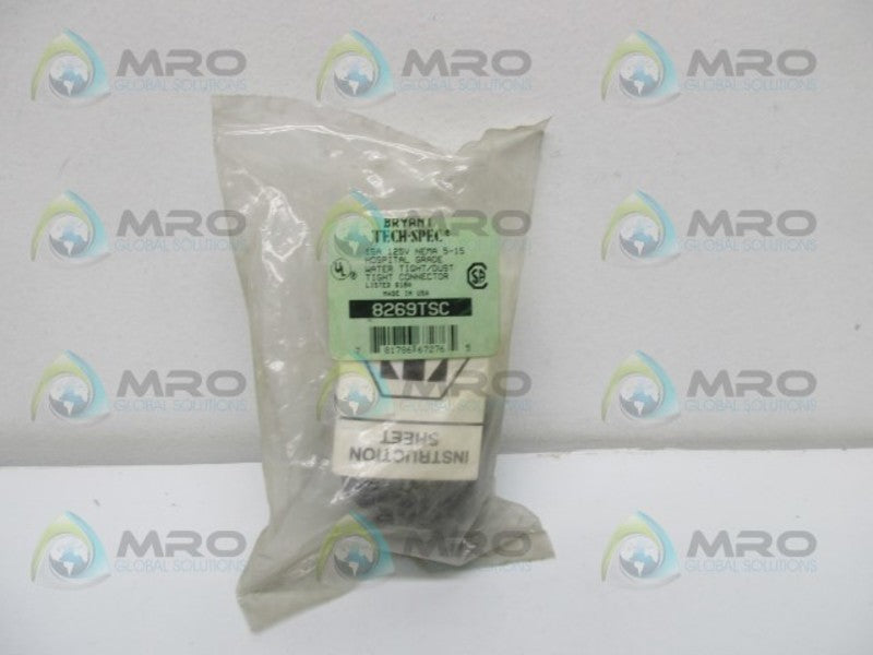 BRYANT 8269TSC WATER TIGHT DUST TIGHT CONNECTOR 15A 125V  NSNP IN FACOTRY BAG