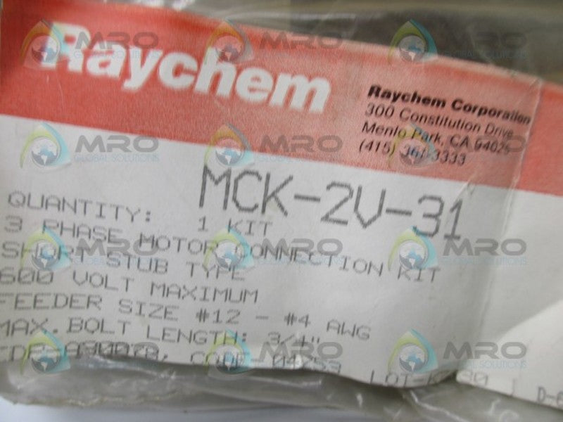 RAYCHEM MCK-2V-31 3 PHASE MOTOR CONNECTION KIT * NEW IN FACTORY BAG *