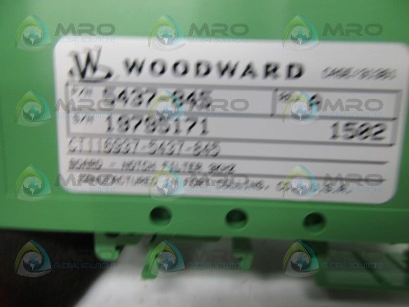 WOODWARD 5437-845 REV. A NOTCH FILTER BOARD 3KHZ  NSMP